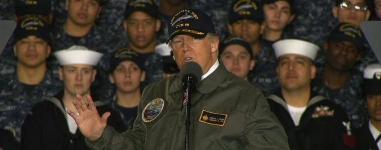 Тръмп горд с нов самолетоносач: Враговете ни ще треперят
