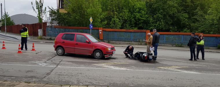 Мотопедист е пострадал при транспортна злополука в града (ВИДЕО)