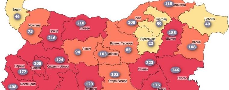 Област Добрич се задържа в жълтата зона с най-малко новозаразени за 14 дни