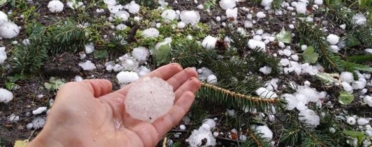 Градушка с размер на лешник се изсипа край Добрич