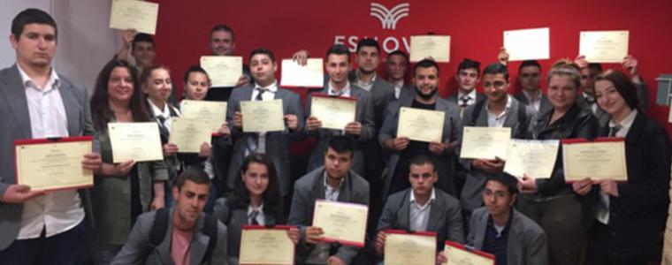 20 ученици от Професионална гимназия по техника и строителство „ М. В. Ломоносов“ получиха европейски сертификати