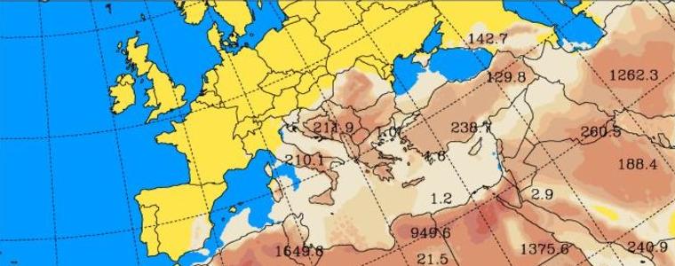 Вятър от Средиземноморието носи прах от Сахара