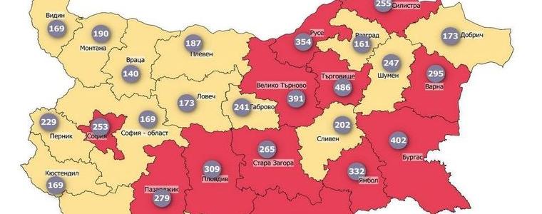 Област Добрич е в жълтата зона по новозаразени за последните 14 дни