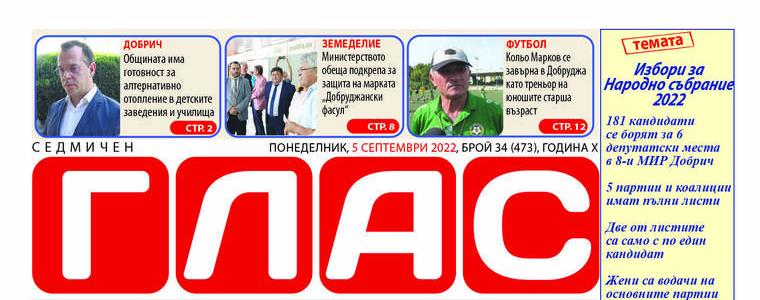 Вестник „ГЛАС“: Избори за Народно събрание 2022