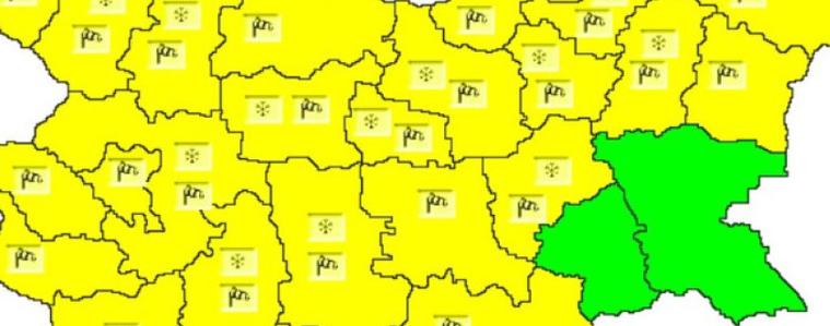 Жълт код за опасно време в област Добрич