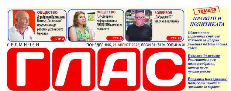 Вестник „ГЛАС“: Областният управител спря две ключови за Добрич решения на Общинския съвет