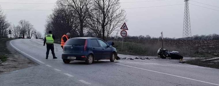 Катастрофа между лека кола и мотоциклет по околовръстния път на Добрич