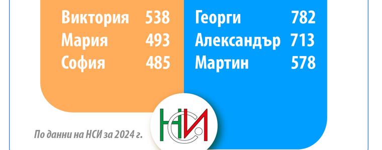 Виктория и Георги са най-предпочитаните имена през 2024 година