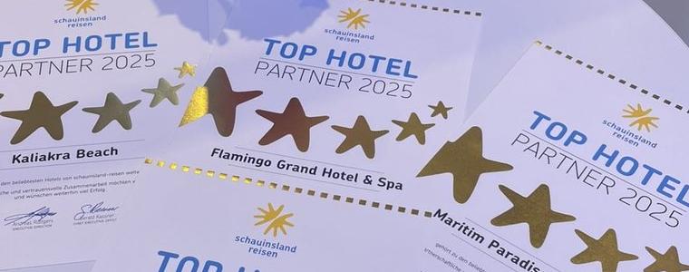 Четири хотела в Албена с отличие TOP HOTEL PARTNER 2025 от Schauinsland Reisen