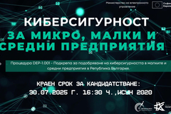 Малки и средни предприятия могат да кандидатсват за финансова подкрепа за мерки за киберсигурност