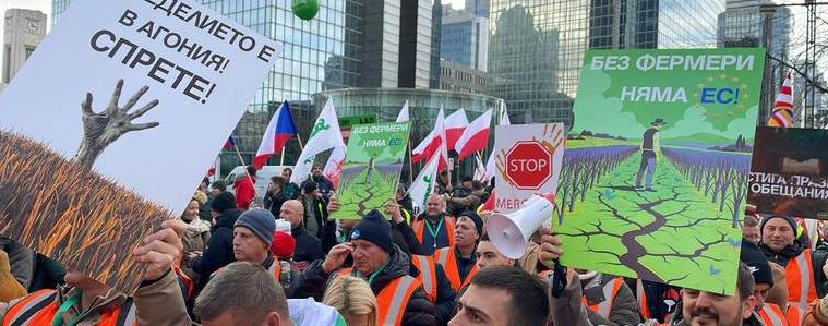 75 българи са част от многохилядния протест на земеделските производители в Брюксел (СНИМКИ)