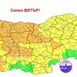 Жълт код за силен вятър в Добрич, за 12 области е в сила оранжев