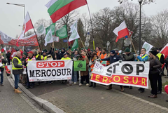 Около 100 български земеделци участват в протеста срещу Меркосур в Страсбург (СНИМКИ)