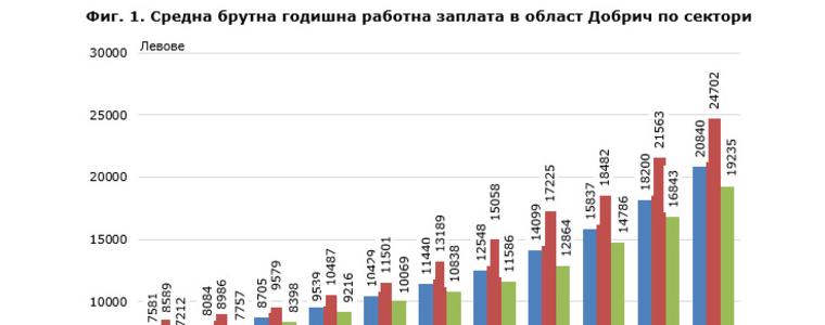 Област Добрич е на 18-о място в страната по средна работна заплата за 2024 г.
