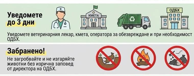 БАБХ с указания за действия на стопаните при смърт на животно