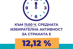 ЦИК: Избирателната активност е 12,12% - най-много са гласувалите във Враца