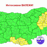Жълт код за интензивни валежи е в сила за област Добрич днес